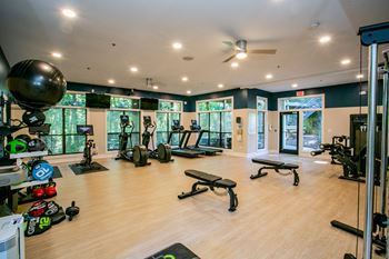 Fitness Center at Park Trace Apartment Homes in Norcross, GA Apartments Near Windwood Hollow Park